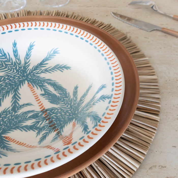 Lot de 6 assiettes creuses 21.5cm en grès Tropique