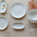 Lot de 6 assiettes plates 27cm en porcelaine blanc Jasmin