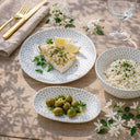 Lot de 6 assiettes plates 27cm en porcelaine blanc Jasmin