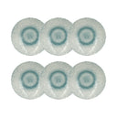 Lot de 6 assiettes creuses 21 cm en porcelaine blanc et bleu Aqua