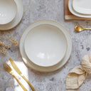 Lot de 6 assiettes creuses 21 cm en porcelaine blanc Nuance