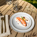 Lot de 6 assiettes à dessert 20 cm en porcelaine blanc Nuance