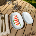 Lot de 6 plats ovales 19 cm en porcelaine blanc Nuance