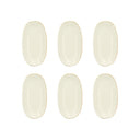 Lot de 6 plats ovales 19 cm en porcelaine blanc Nuance