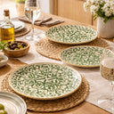 Service de table 48 pièces en grès décor vert Héraclée