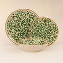 Lot de 48 assiettes en grès décor vert Héraclée