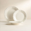 Lot de 36 assiettes blanche en grès Charlotte