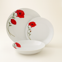Lot de 36 assiettes en porcelaine Coquelicot