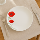 Lot de 36 assiettes en porcelaine Coquelicot