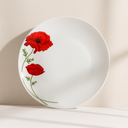 Lot de 6 assiettes plates 27cm en porcelaine Coquelicot