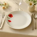 Lot de 6 assiettes creuses 20.5cm en porcelaine Coquelicot