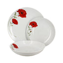 Lot de 6 assiettes creuses 20.5cm en porcelaine Coquelicot