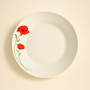 Lot de 6 assiettes creuses 20.5cm en porcelaine Coquelicot