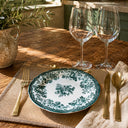 Lot de 6 assiettes plates 26cm en porcelaine Faustine vert