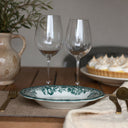 Lot de 6 assiettes creuses 22cm en grès Faustine vert