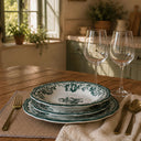 Lot de 6 assiettes creuses 22cm en grès Faustine vert