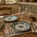 Service de table 36 pièces en grès Faustine vert