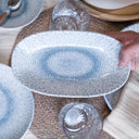 Lot de 6 plats 23.5 cm en porcelaine Aqua