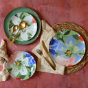 Lot de 6 assiettes plates 26.5 cm en porcelaine Floralux