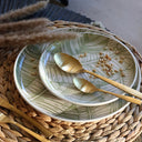 Lot de 6 assiettes plates 26cm en grès Leaves