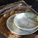 Lot de 6 assiettes creuses 20.5cm en grès Leaves