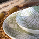 Lot de 6 assiettes creuses 20.5cm en grès Leaves
