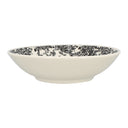 Lot de 6 assiettes creuses 20.5cm en grès décor noir Florali