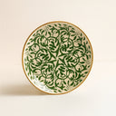 Lot de 6 assiettes plates 27cm en grès décor vert Héraclée