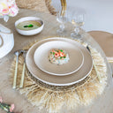 Lot de 6 assiettes plates 27cm en grès beige Arita