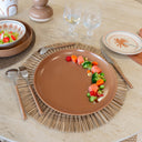 Lot de 6 assiettes plates 27cm en grès marron Arita