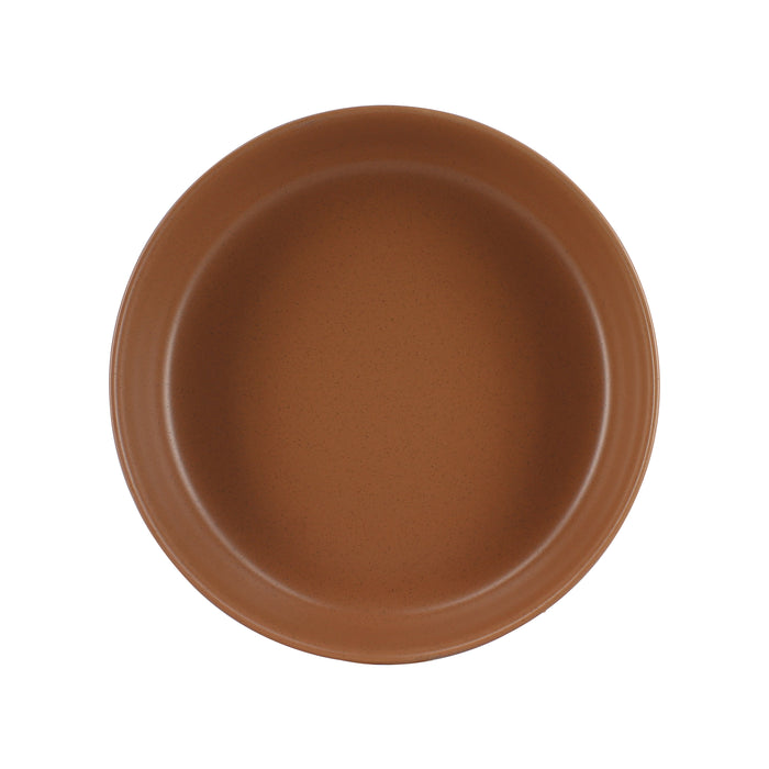 Lot de 6 assiettes à dessert 20.5cm en grès marron Arita