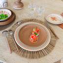Lot de 6 assiettes à dessert 20.5cm en grès marron Arita