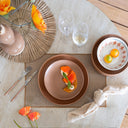 Lot de 6 assiettes à dessert 20.5cm en grès marron Arita