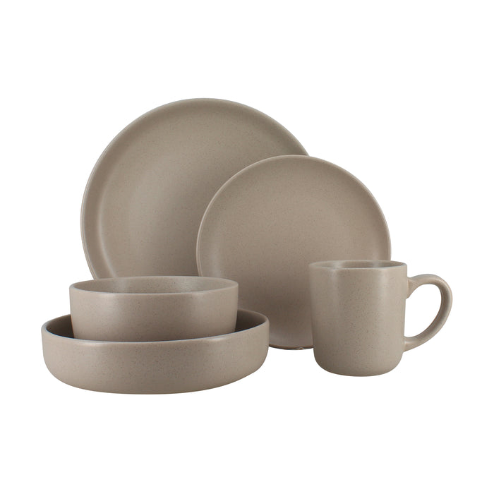 Lot de 6 assiettes plates 27cm en grès gris Arita