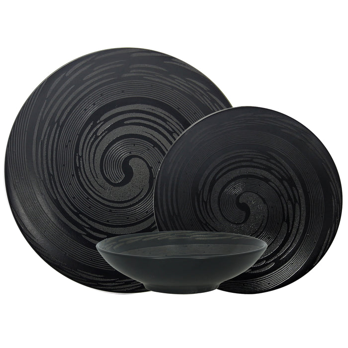 Lot de 6 assiettes creuses 19cm en grès Tornade