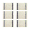 Lot de 6 sets de table tissé bleu et beige 45x30cm