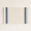 Lot de 6 sets de table tissé bleu et beige 45x30cm