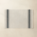 Lot de 6 sets de table tissé noir et beige 45x30cm