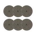 Lot de 6 sets de table tissé noir rond 36cm en coton naturel