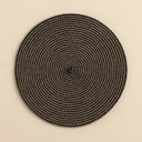 Lot de 6 sets de table tissé noir rond 36cm en coton naturel