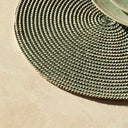 Lot de 6 sets de table tissé vert rond 36cm en coton naturel