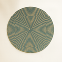 Lot de 6 sets de table tissé vert rond 36cm en coton naturel
