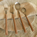 Lot de 6 cuillères de table noisette 21.5cm en acier inoxydable Colorama