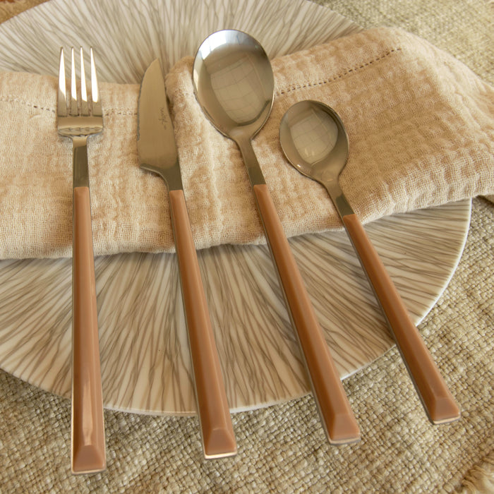 Lot de 6 couteaux de table noisette 23.5cm en acier inoxydable Colorama