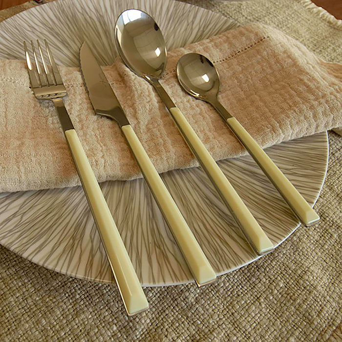 Lot de 6 couteaux de table crème 23.5cm en acier inoxydable Colorama