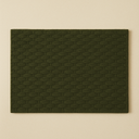 Lot de 6 sets de table effet cuir tressé vert Ica