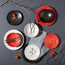 Lot de 6 assiettes à dessert 21cm en grès noir Tornade